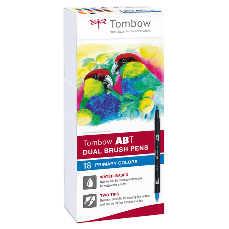 PENNARELLI DUAL BRUSH 15+3 COLORI PRIMARI TOMBOW